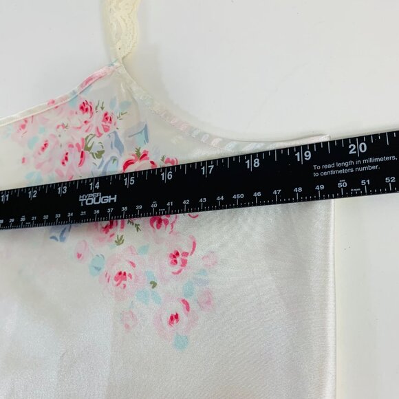 Pink K Floral Sleepwear Size L Satin Robe Nightgown Set Lace Trim Belted VTG Y2K - Picture 10 of 16